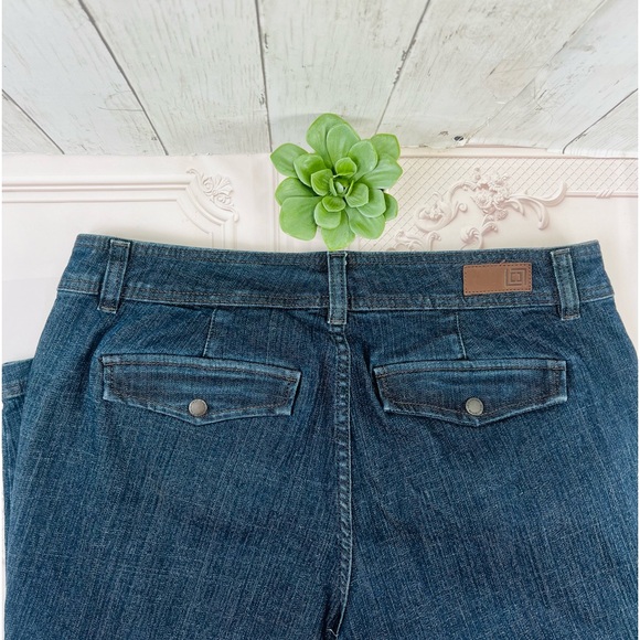 Plus size Liz Claiborne SLIM POWER CROP Denim Jeans Women 14W Blue Stretch - Picture 7 of 14